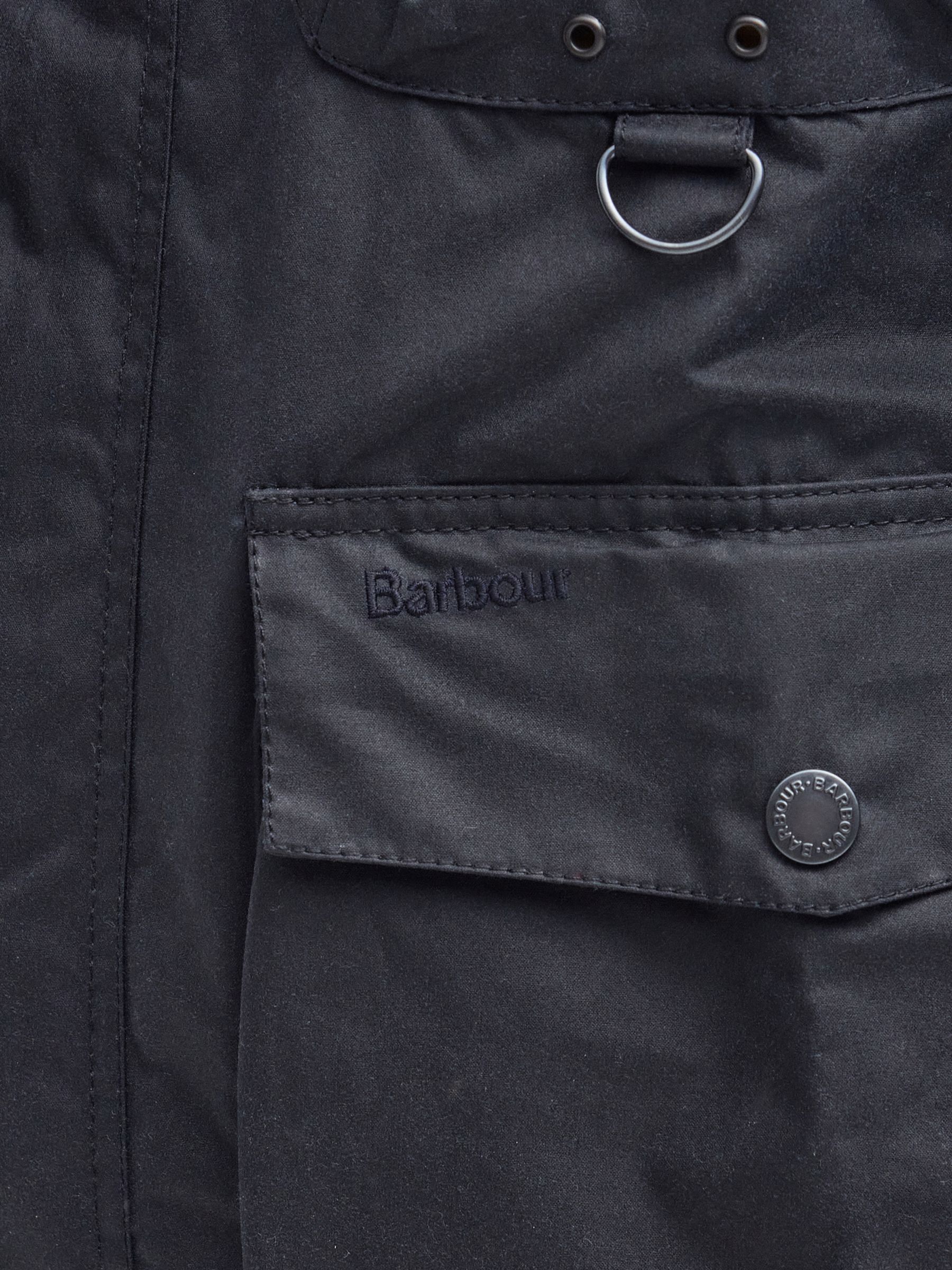 Barbour Tarn Utility Waxed Jacket, Navy at John Lewis & Partners