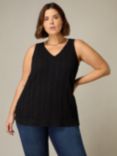 Live Unlimited Curve Crochet Knit Vest, Black