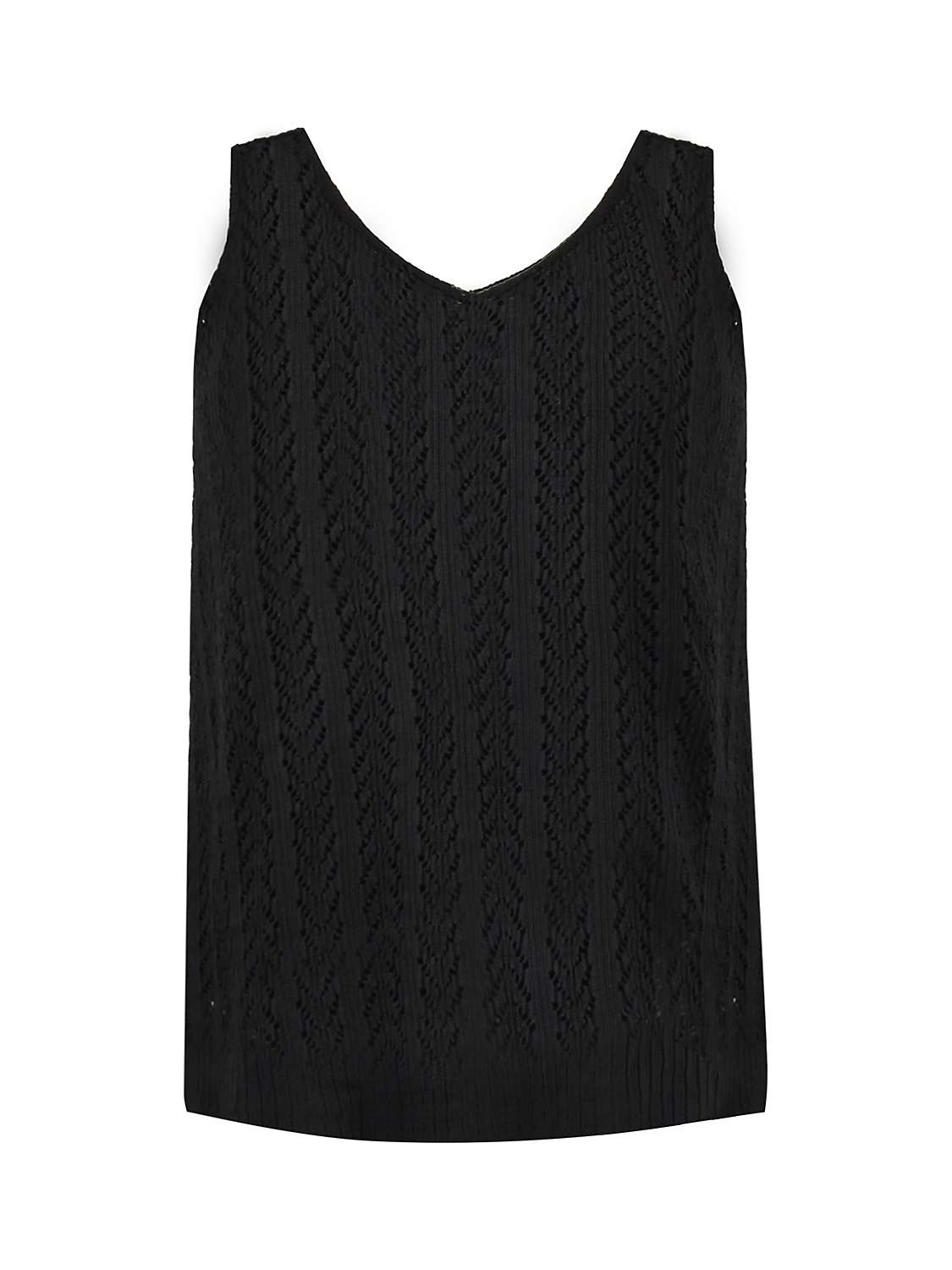 Buy Live Unlimited Curve Crochet Knit Vest, Black Online at johnlewis.com