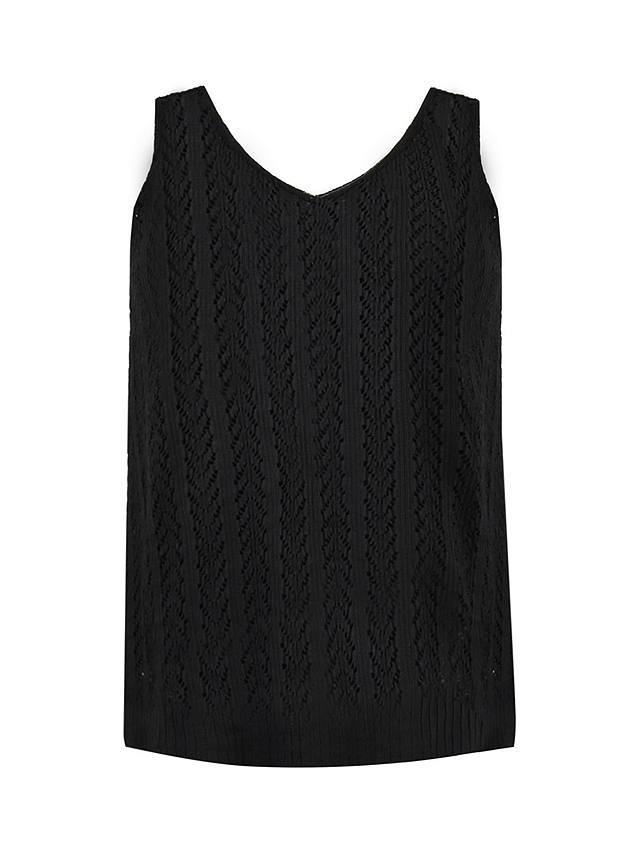 Live Unlimited Curve Crochet Knit Vest, Black