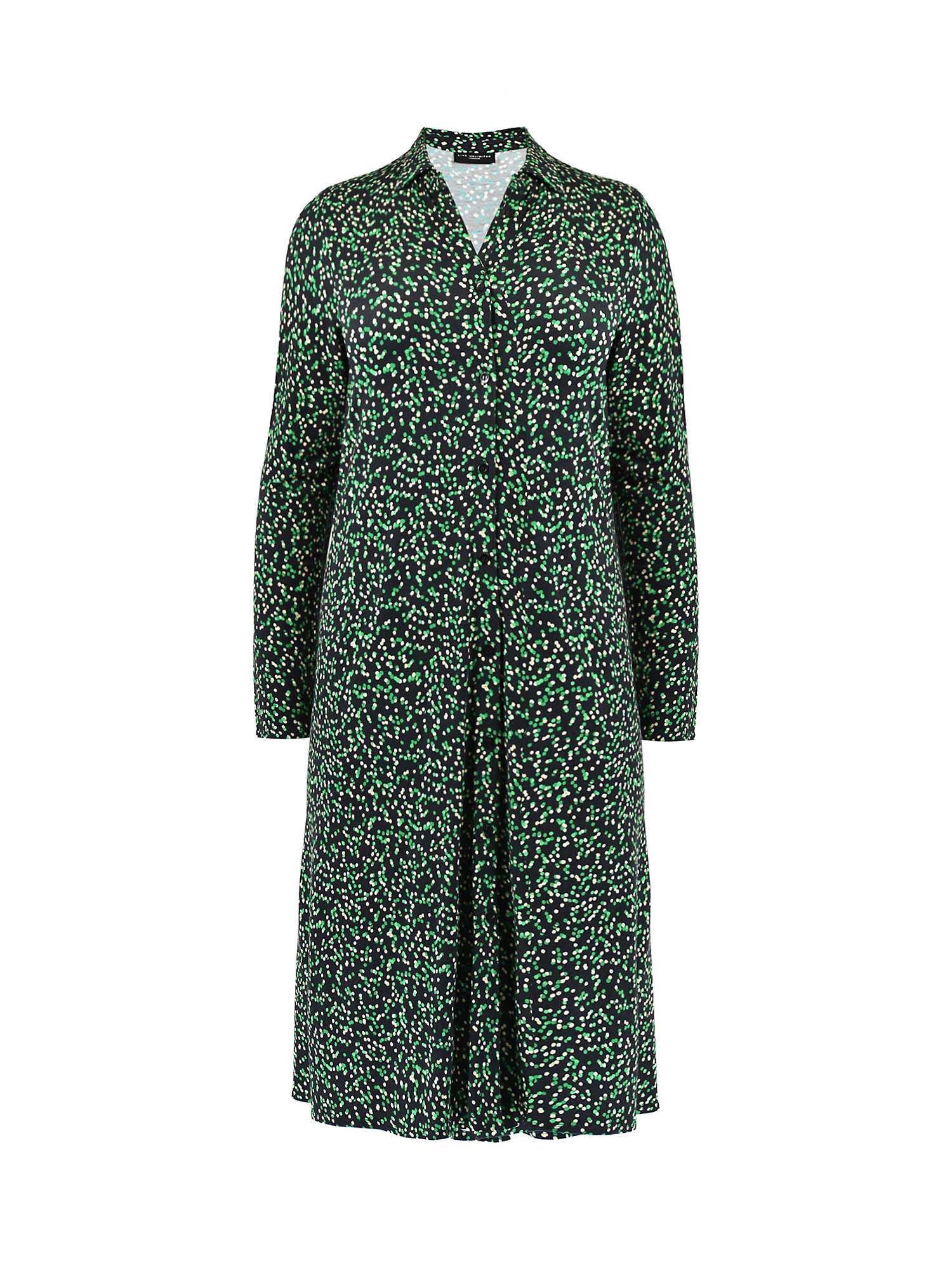 Buy Live Unlimited Curve Petite Spot Print Jersey Relaxed Shirt Dress, Green/Multi Online at johnlewis.com