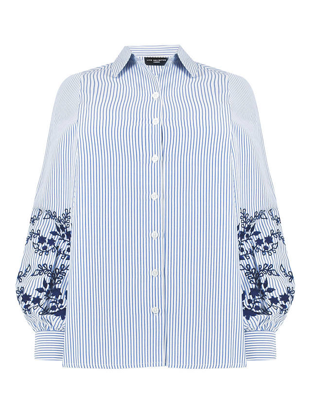 Live Unlimited Curve Stripe Embroidered Shirt, Blue