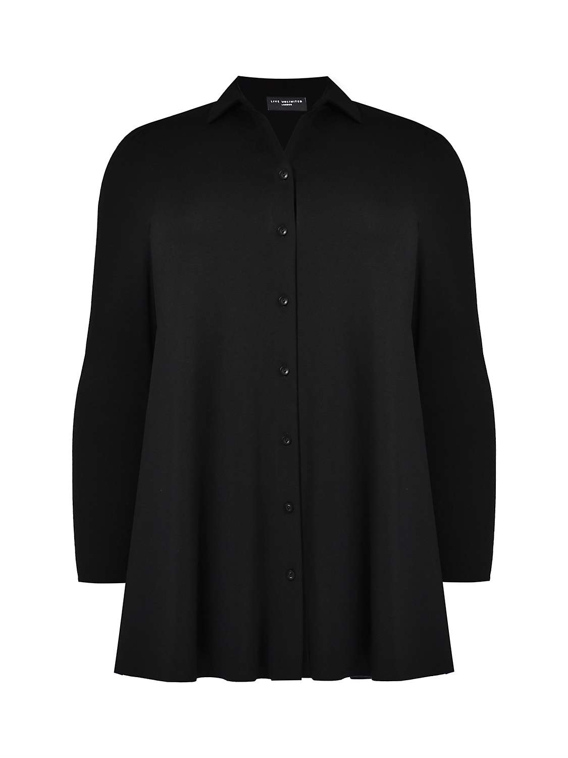 Buy Live Unlimited Curve Jersey Long Sleeve Shirt, Black Online at johnlewis.com