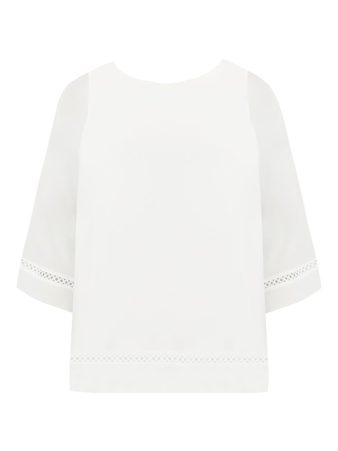 Live Unlimited Curve Chiffon Trim Overlay Top, Ivory at John Lewis ...