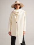 Ted Baker Skylorr Scarf Detail Wool Blend Coat, Ivory