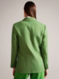 Ted Baker Rachill Oversized Double Breasted Wool Blend Blazer Coat, Mid Green