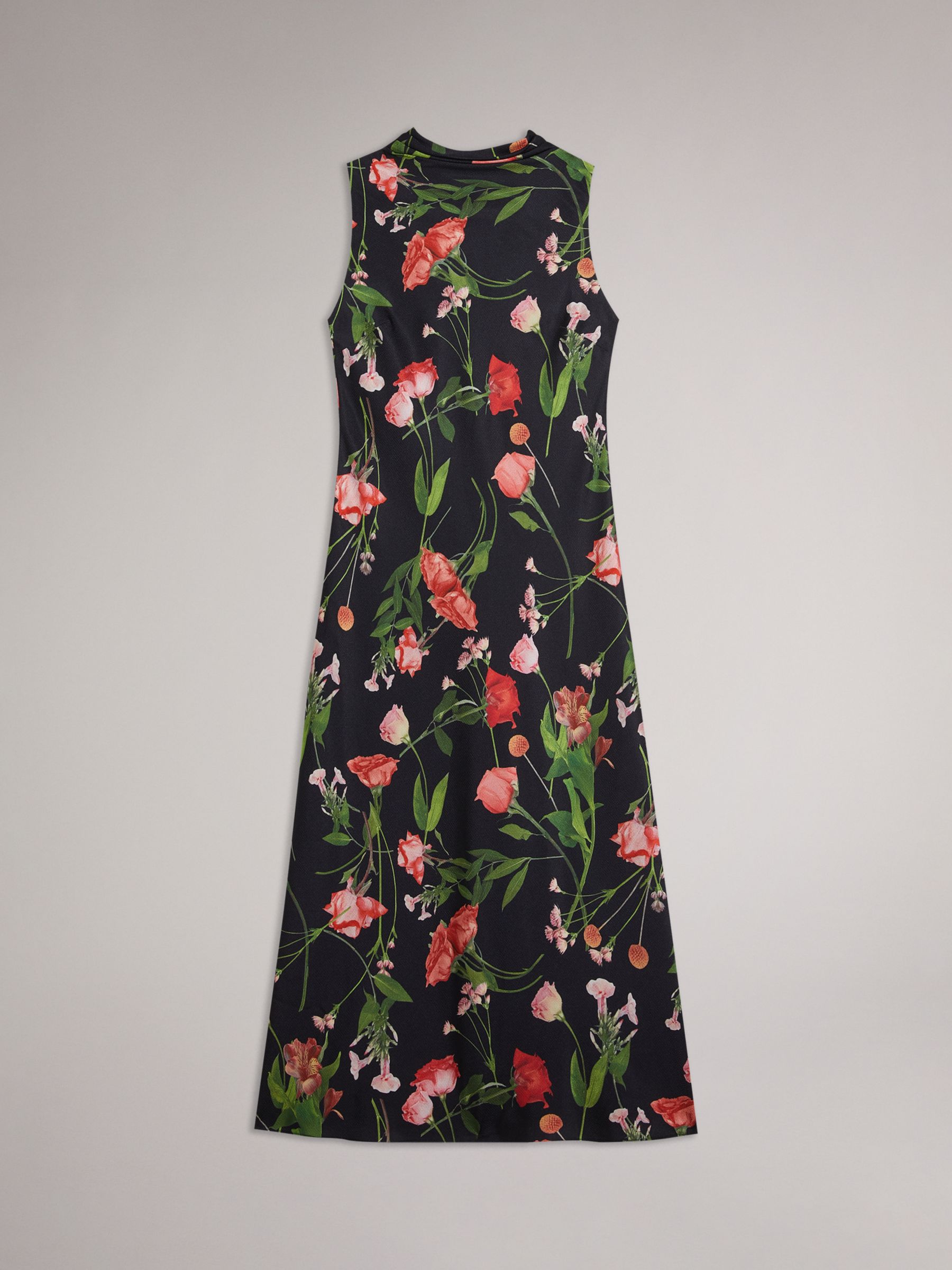Buy Ted Baker Cowl Neck Midi Slip Dress, Black/Multi Online at johnlewis.com
