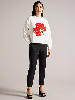 Ted Baker Marelaa Boucle Flower Sweatshirt, White/Multi