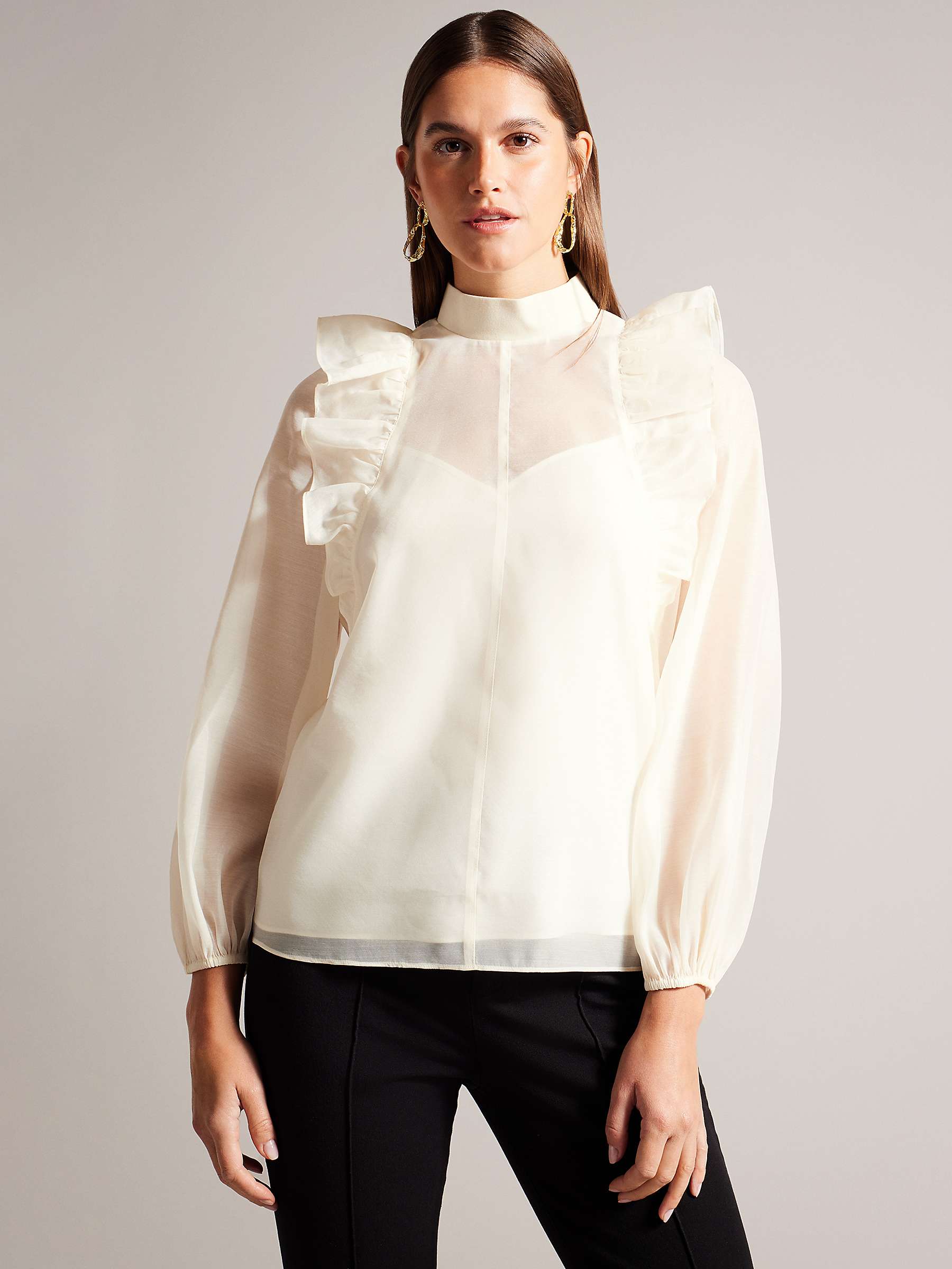 Buy Ted Baker Aubreei Knit Balloon Sleeve Top, Pink Nude Online at johnlewis.com