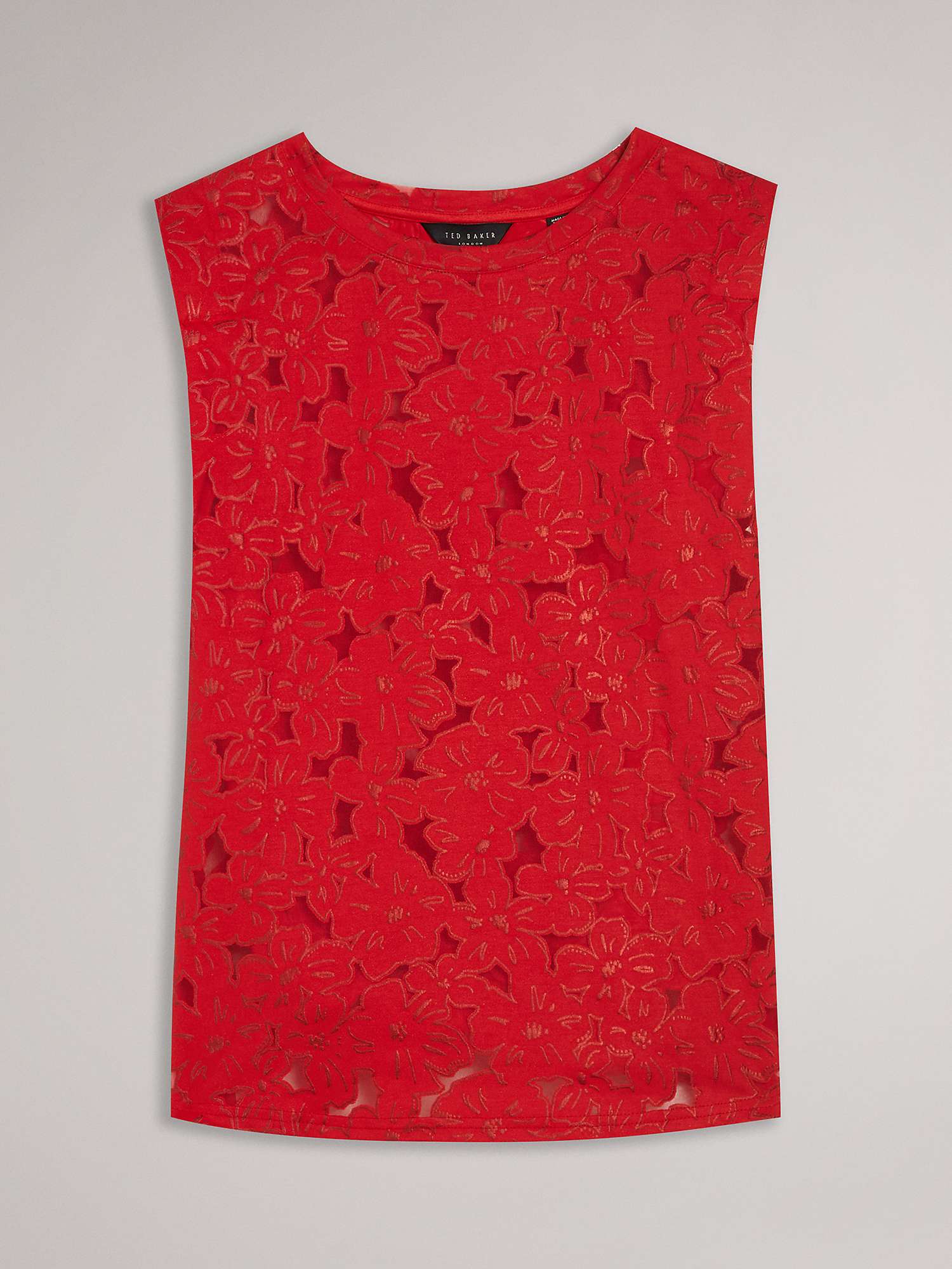 Buy Ted Baker Bettyan Jersey Long Sleeve Detail Top, Red Online at johnlewis.com