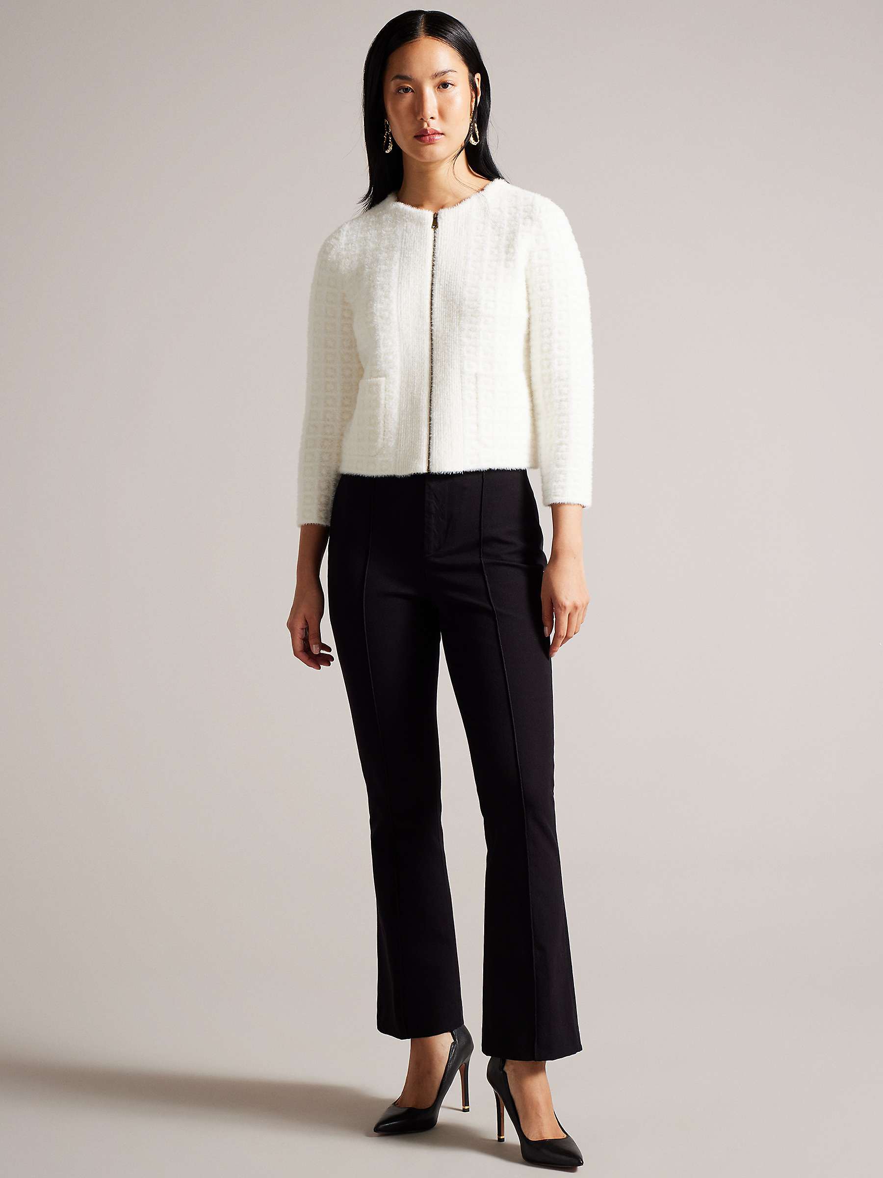 Buy Ted Baker Belenah High Waisted Slim Fit Kick Flare Trousers, Black Online at johnlewis.com