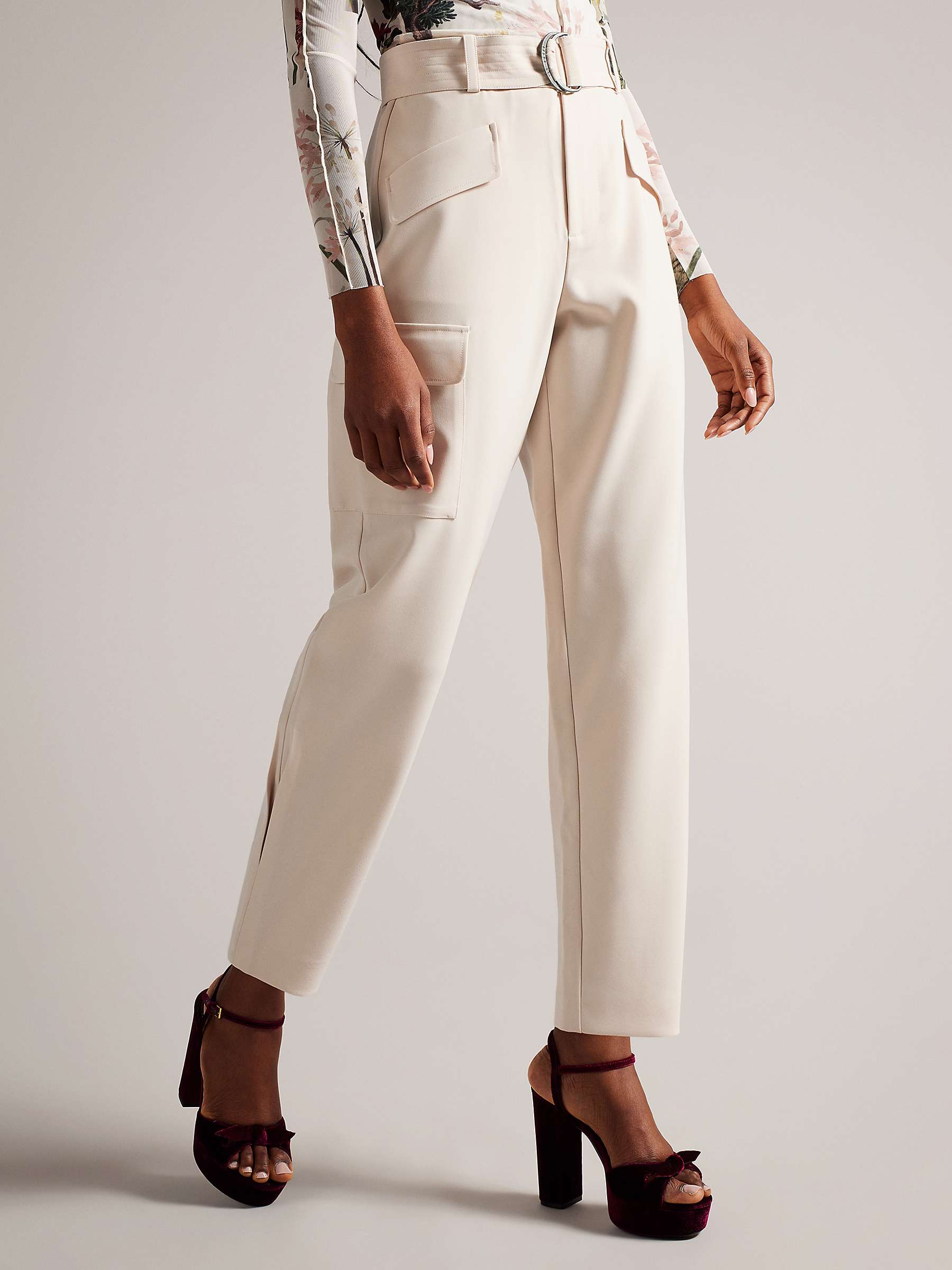 Buy Ted Baker Gracieh High Waisted Belted Tapered Cargo Trousers Online at johnlewis.com