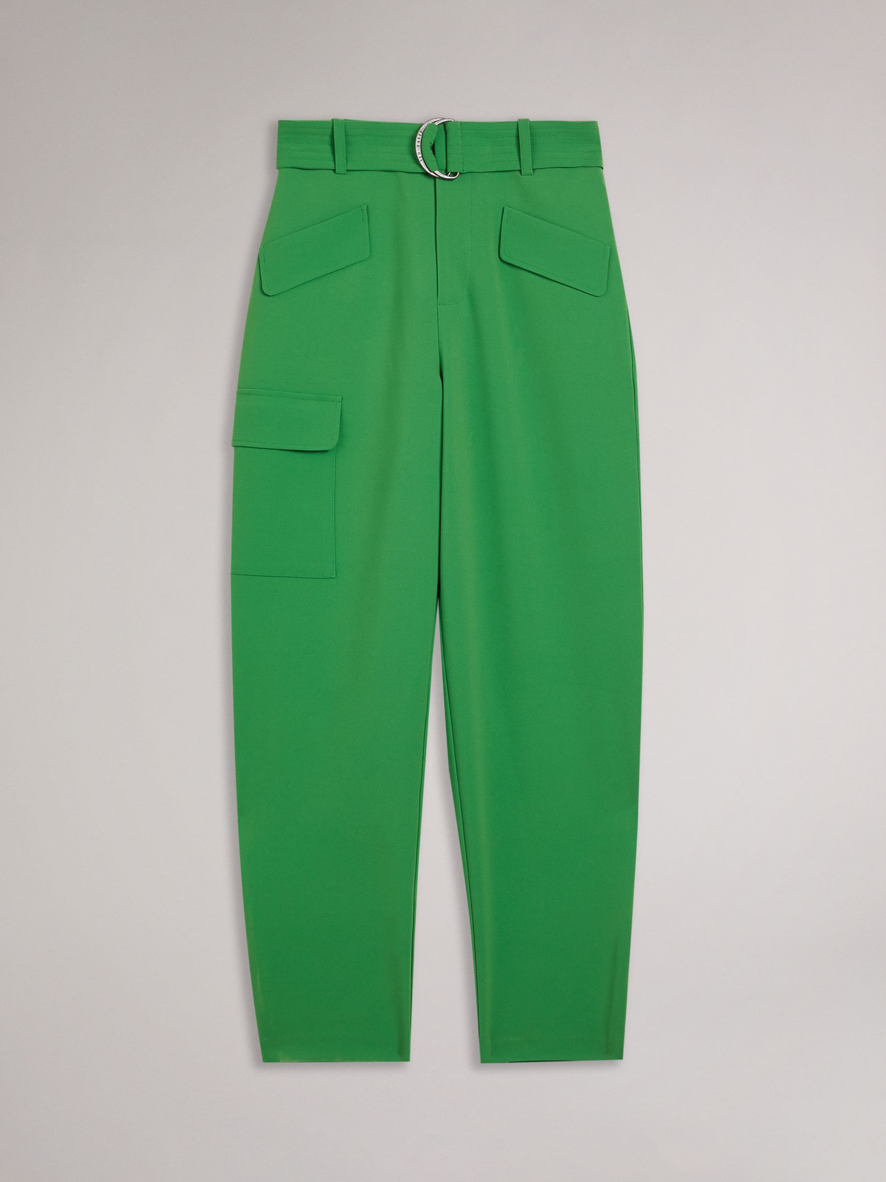 Buy Ted Baker Gracieh High Waisted Tapered Cargo Trousers, Green Online at johnlewis.com
