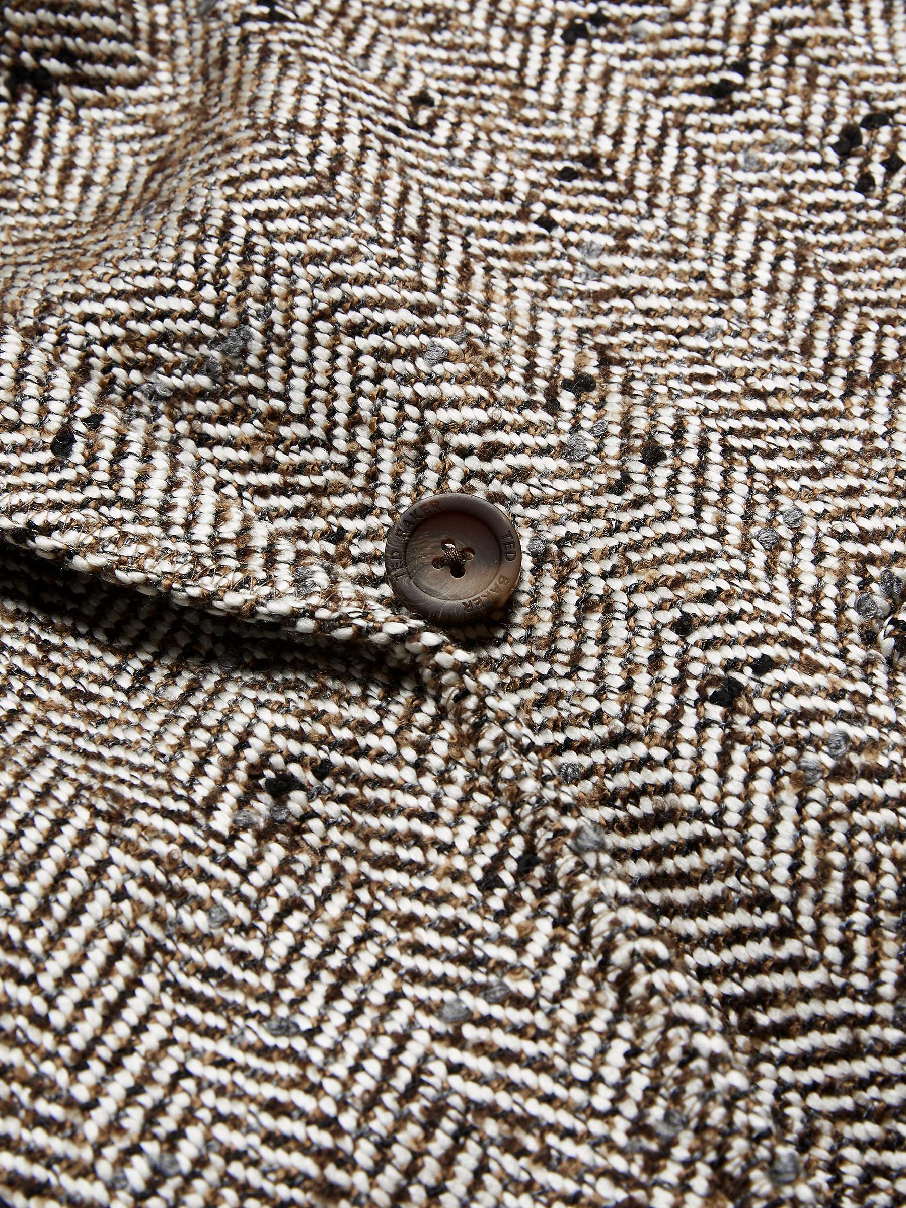 Buy Ted Baker Felioh Double Breasted Herringbone Blazer Coat, Brown/Multi Online at johnlewis.com