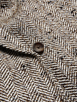 Ted Baker Felioh Double Breasted Herringbone Blazer Coat, Brown/Multi