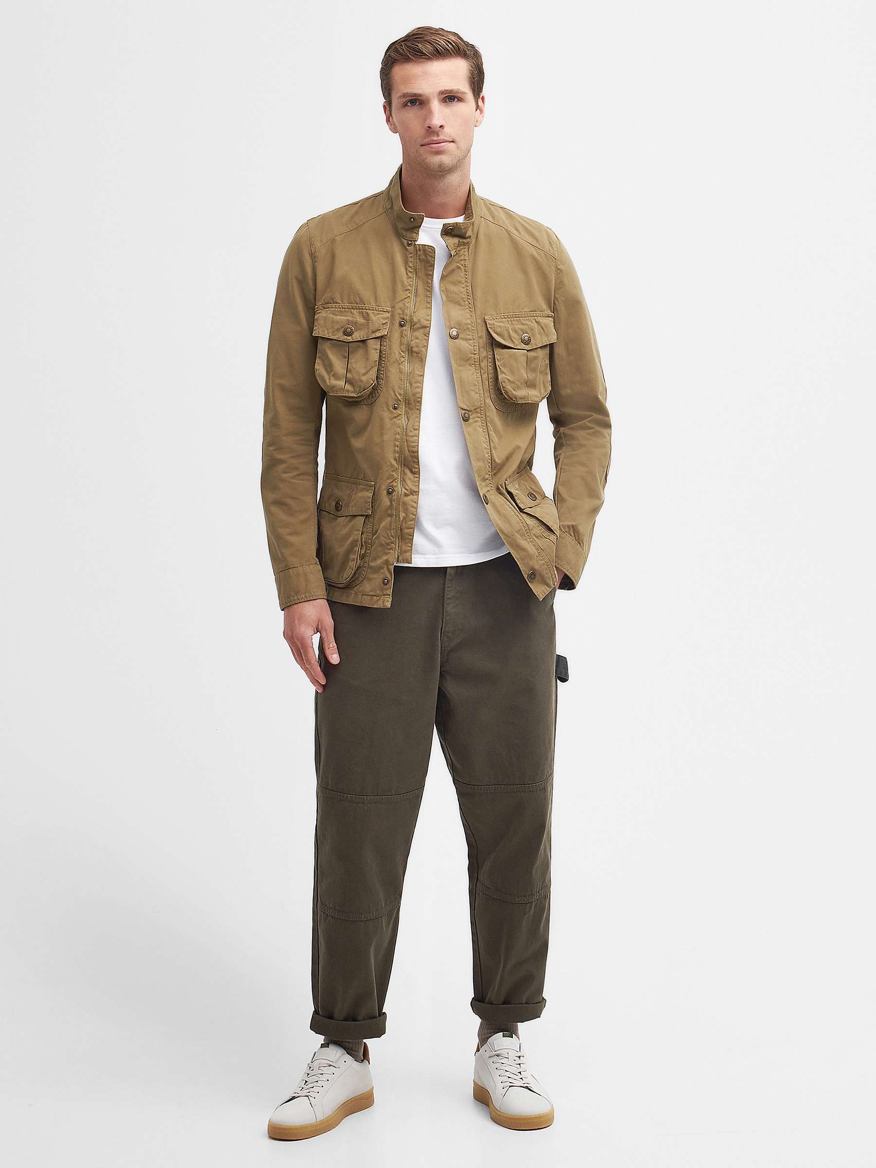 Buy Barbour Corbridge Casual Waxed Jacket, Bleached Olive Online at johnlewis.com