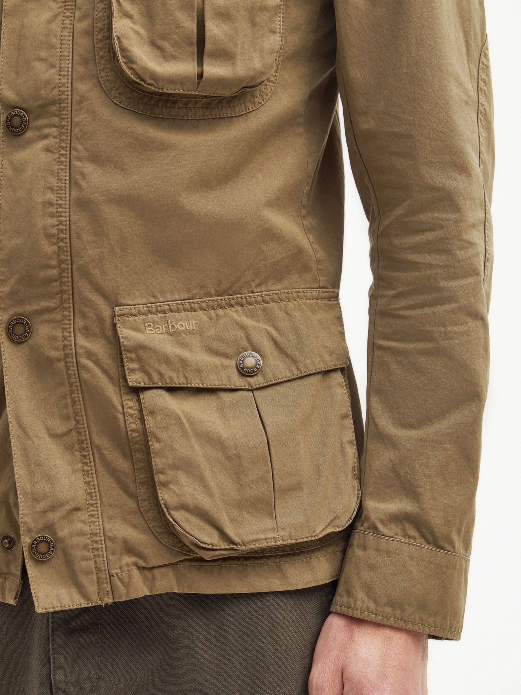 Barbour Corbridge Casual Waxed Jacket, Bleached Olive at John Lewis ...