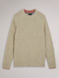 Ted Baker Enroe Long Sleeve Cable Crew Neck Jumper, Natural Taupe