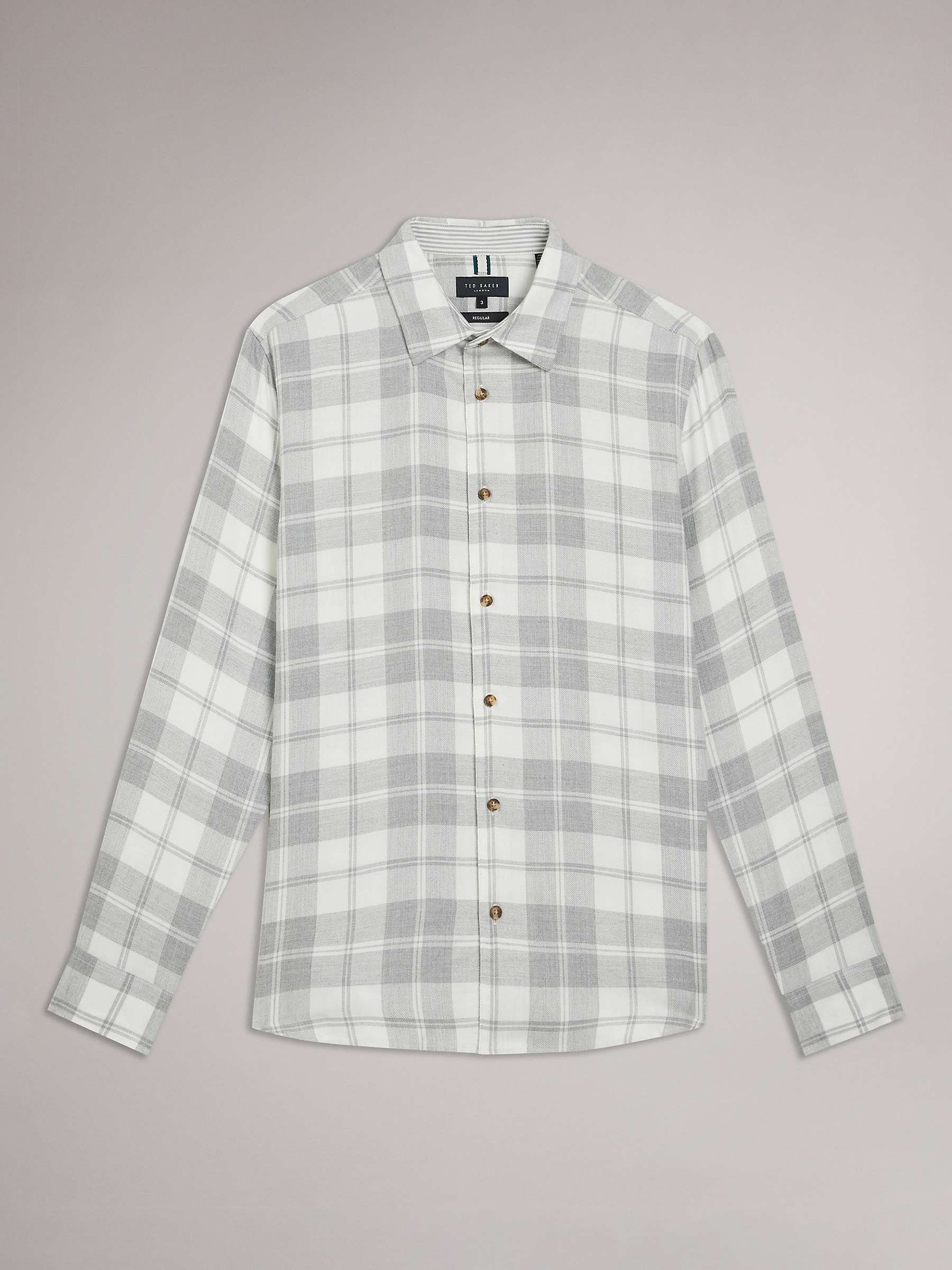 Buy Ted Baker Abacus Long Sleeve Check Flannel Shirt, Grey/Multi Online at johnlewis.com