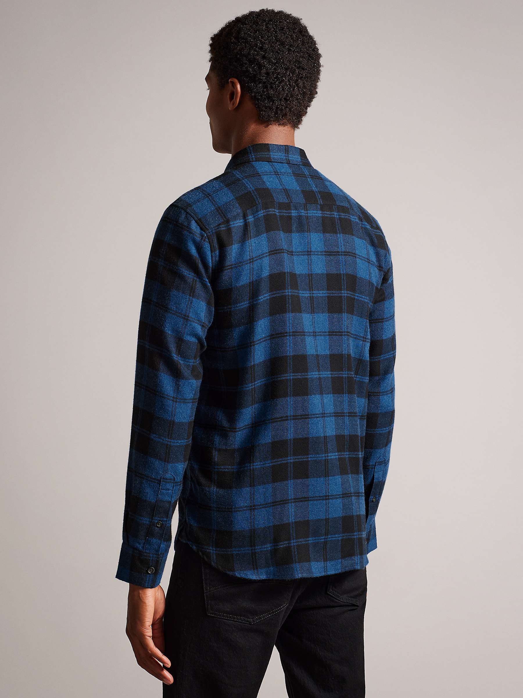 Buy Ted Baker Abacus Long Sleeve Check Flannel Shirt, Navy/Multi Online at johnlewis.com