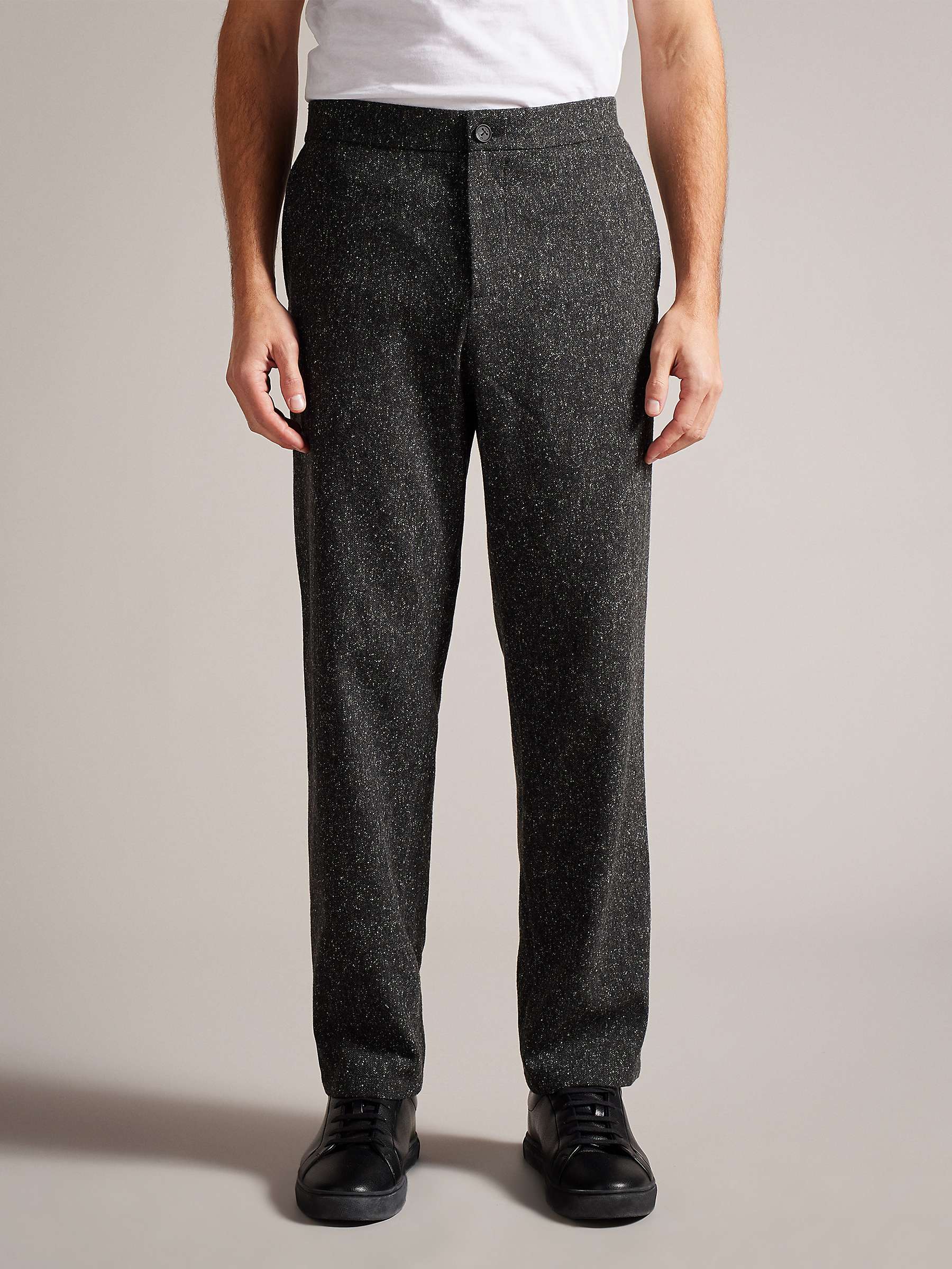 Buy Ted Baker Lopus Wide Fit Wool Rich Trousers, Grey Online at johnlewis.com