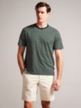 Ted Baker Chetel Short Sleeve Regular Geo Print T-Shirt, Green/Multi