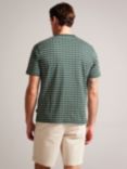Ted Baker Chetel Short Sleeve Regular Geo Print T-Shirt, Green/Multi, Green/Multi