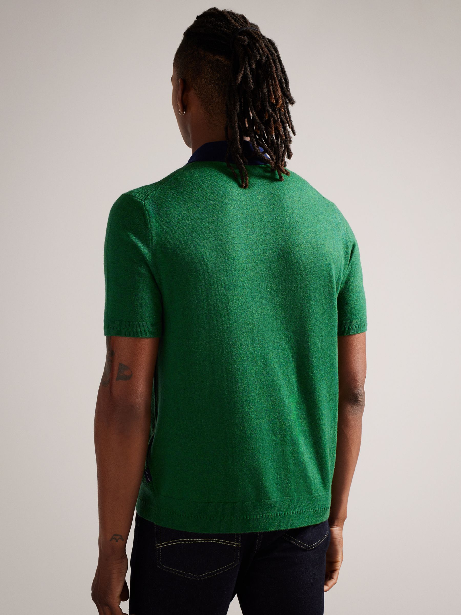 Ted Baker Arwik Short Sleeve Polo Shirt, Green, XS