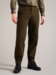 Ted Baker Rufust Slim Fit Stretch Moleskin Trousers, Khaki