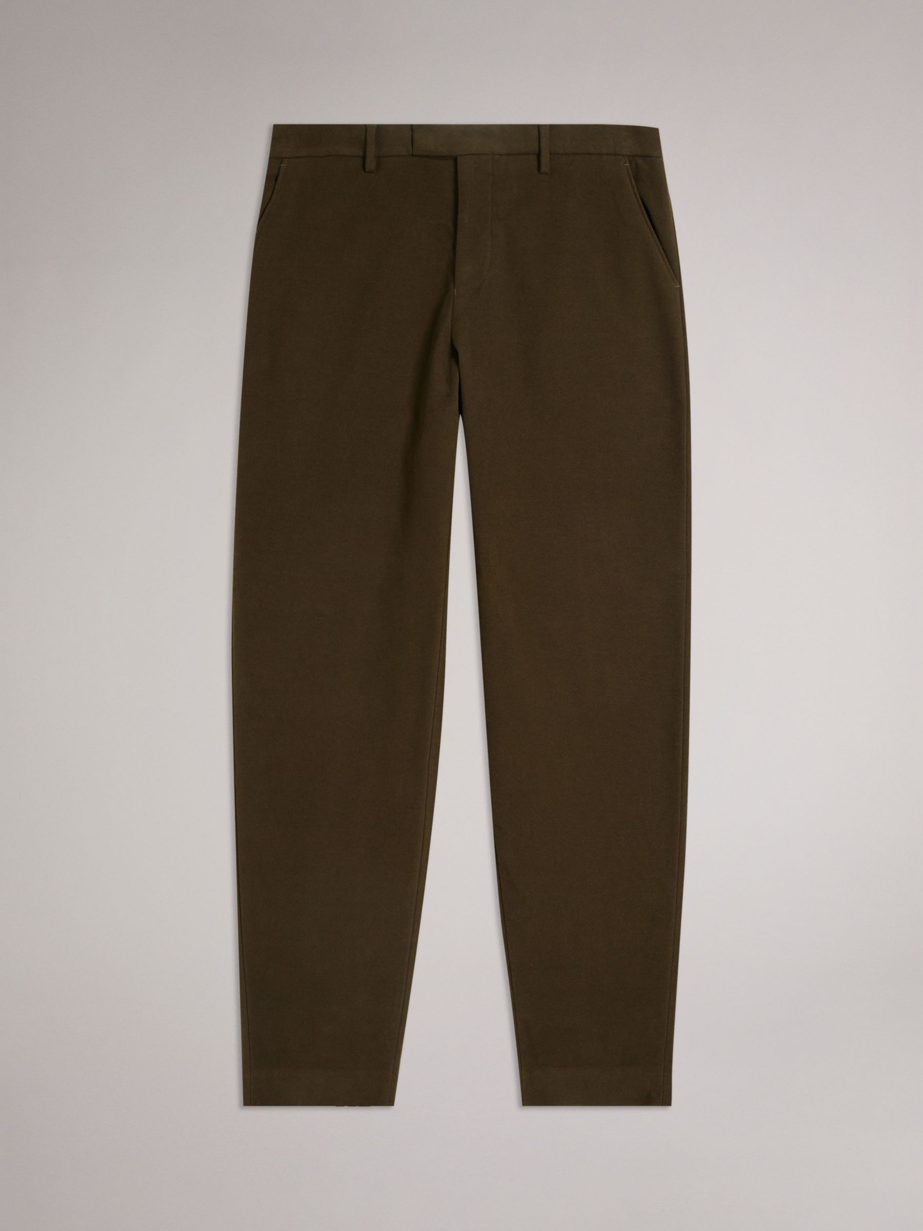 Ted Baker Rufust Slim Fit Stretch Moleskin Trousers, Khaki, 36S