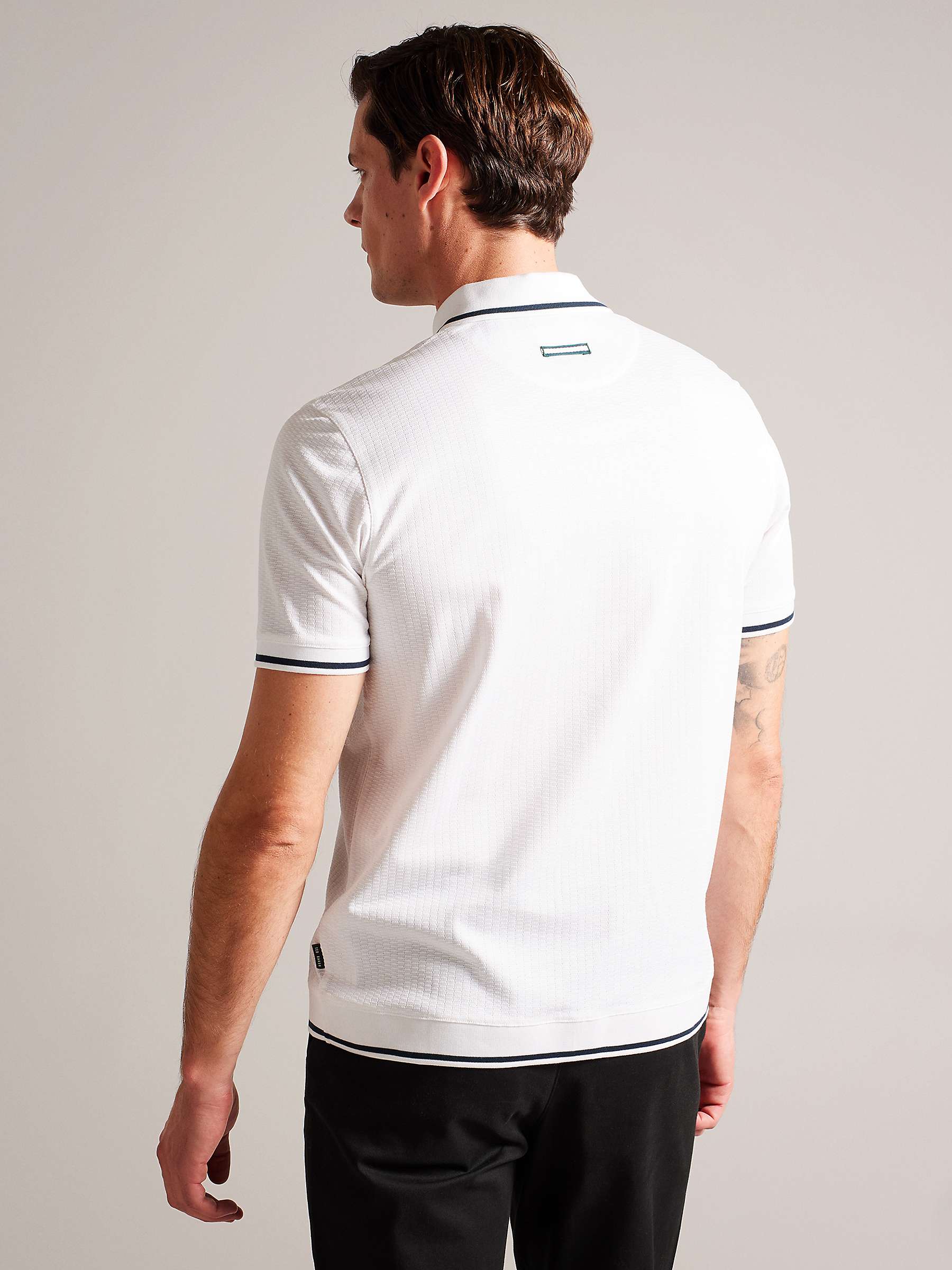 Buy Ted Baker Erwen Textured Cotton Polo Shirt Online at johnlewis.com