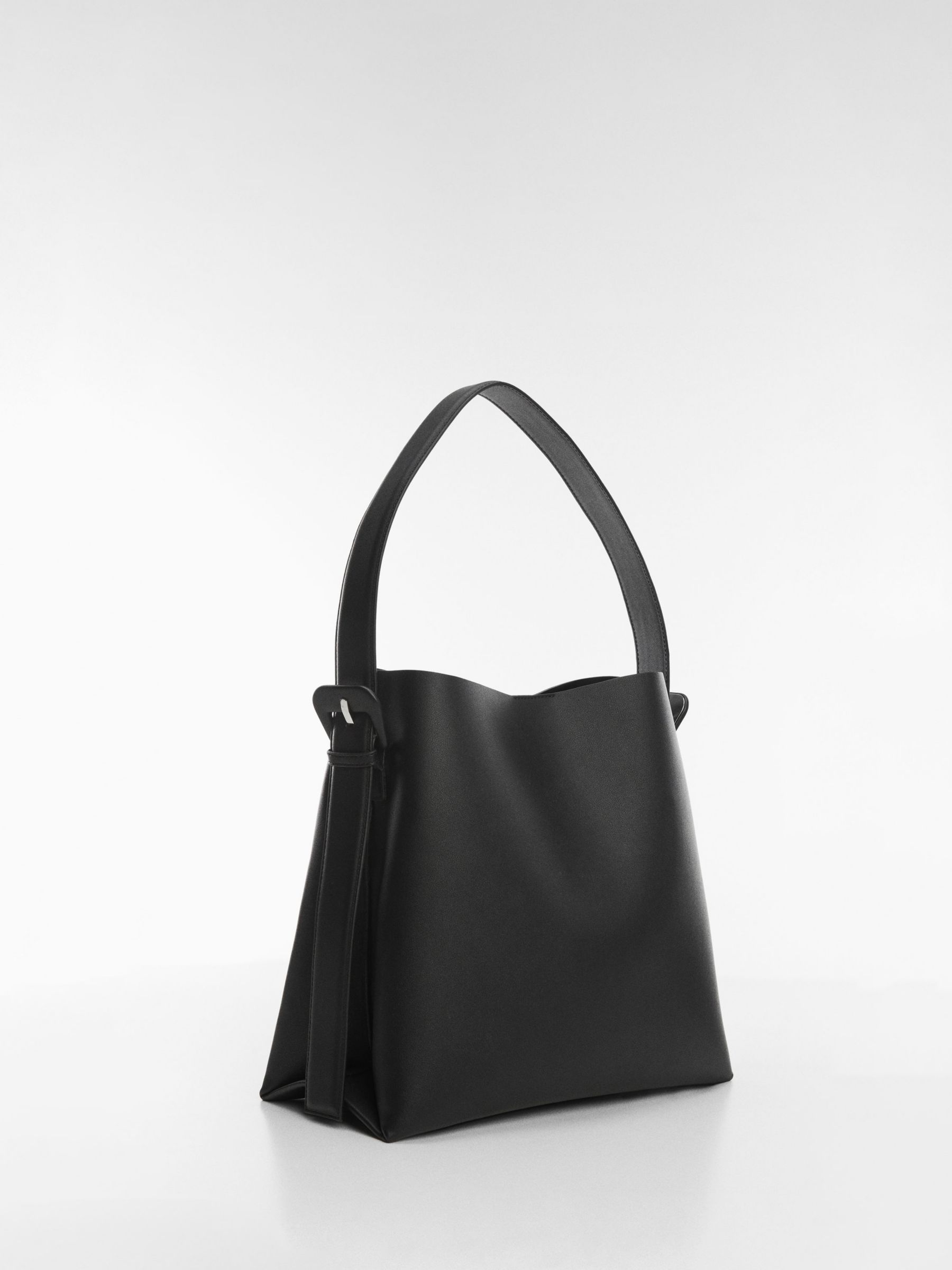 Mango Lucia Large Shoulder Bag, Black at John Lewis & Partners