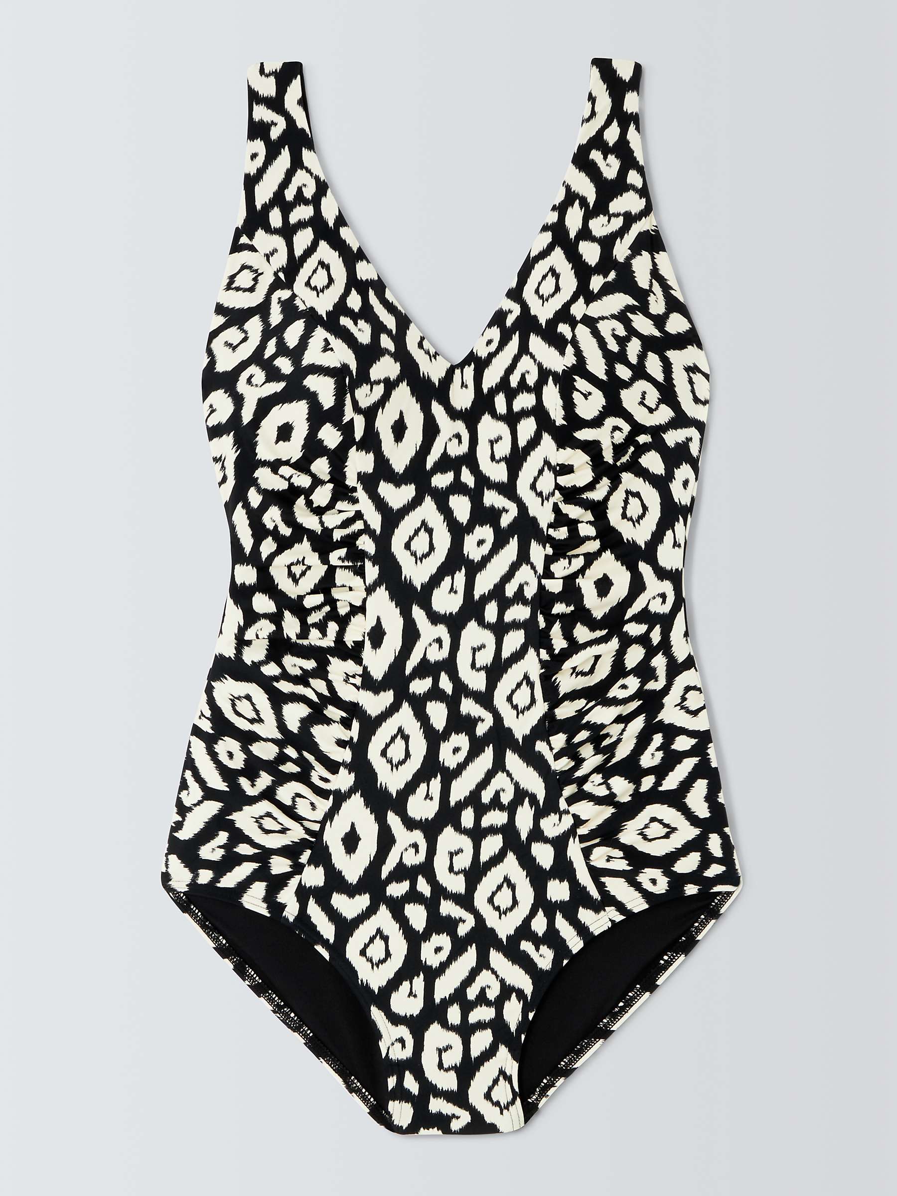 Buy John Lewis Maya Aztec Ruched Swimsuit, Black/Multi Online at johnlewis.com