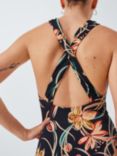 John Lewis Ios Floral Twist Neck Swimsuit, Black/Multi