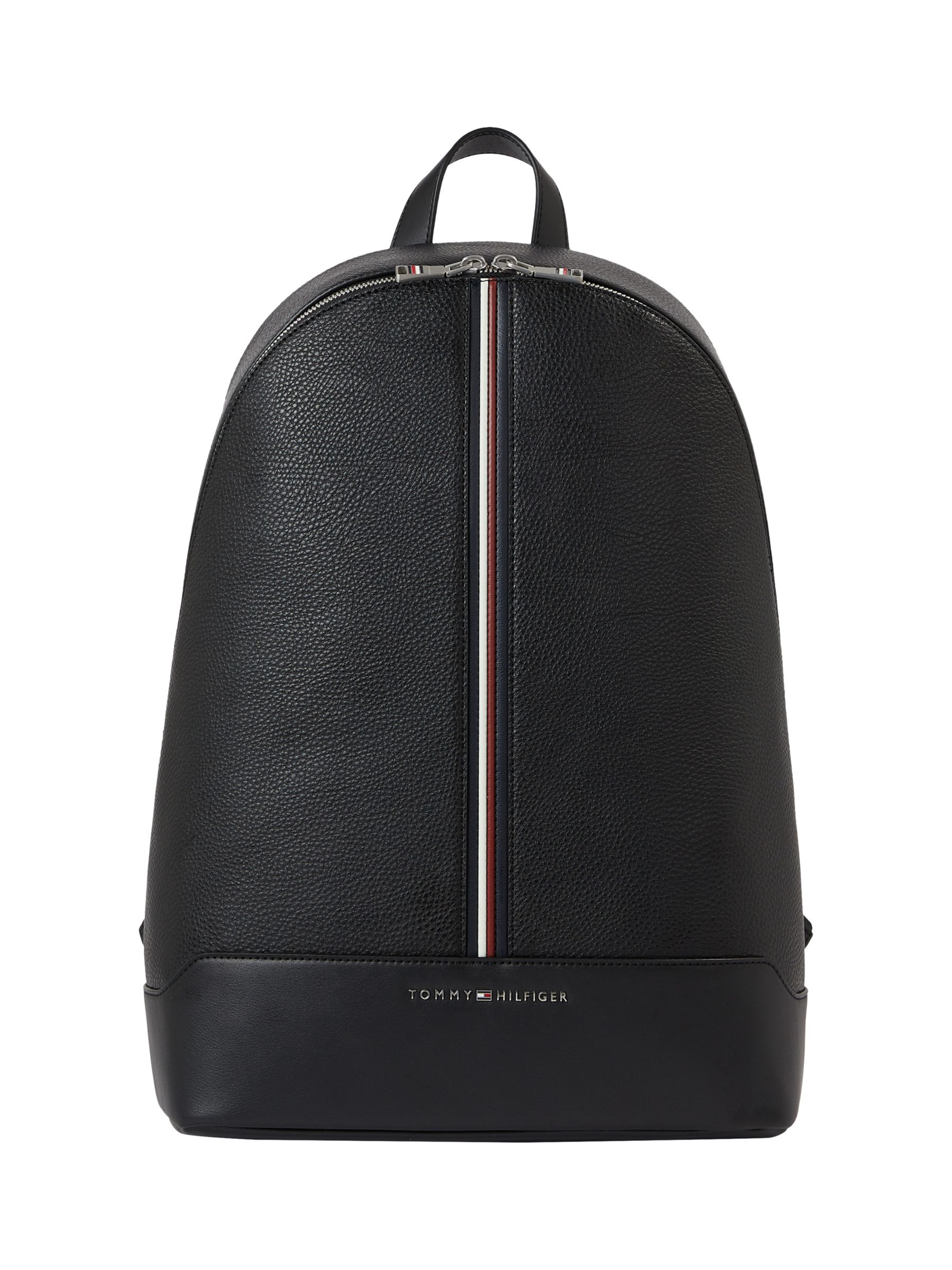Tommy Hilfiger Domed Backpack, Black at John Lewis & Partners