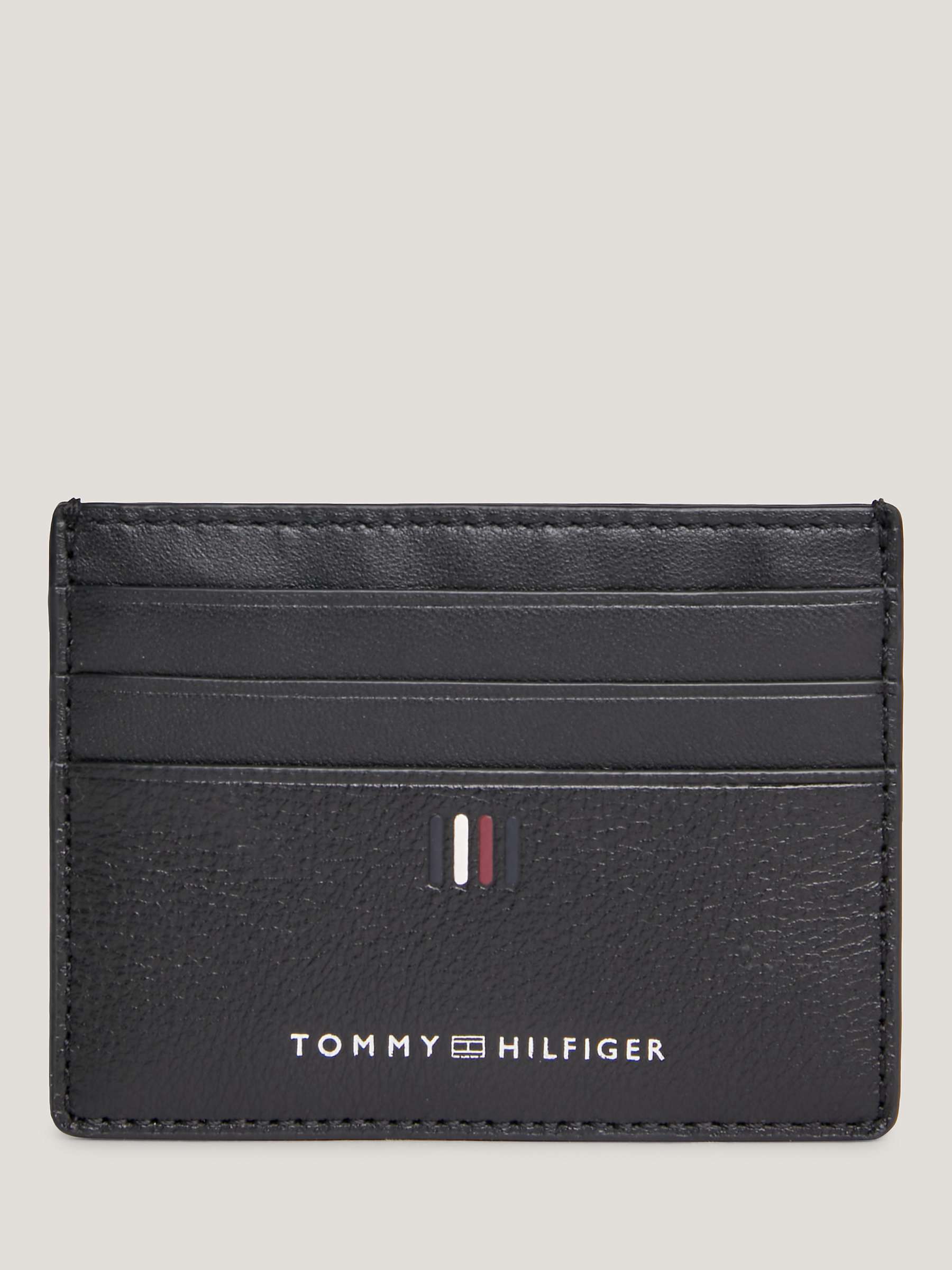 Buy Tommy Hilfiger Leather Card Holder, Black Online at johnlewis.com