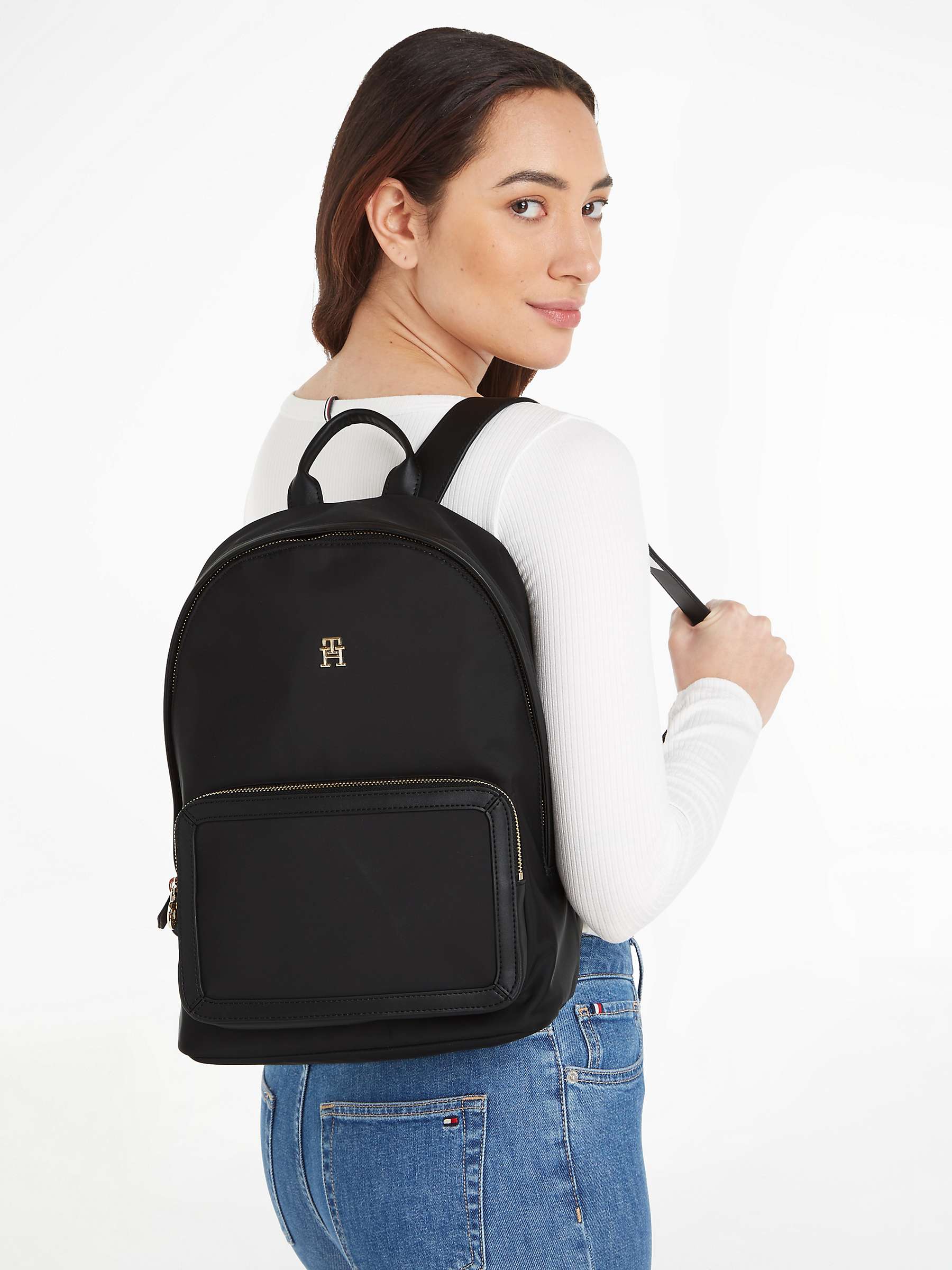 Buy Tommy Hilfiger Essential Backpack, Black Online at johnlewis.com