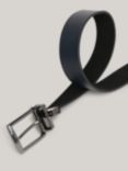 Tommy Hilfiger Denton 3.5 Reversible Leather Belt, Black/Space Blue