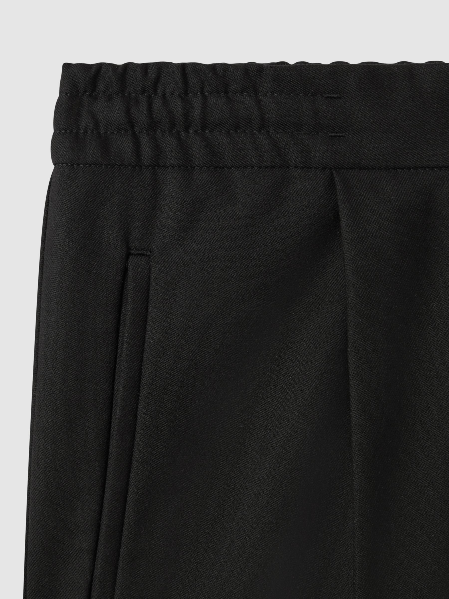 Reiss Brighton Pleated Relaxed Trousers, Black, 36R