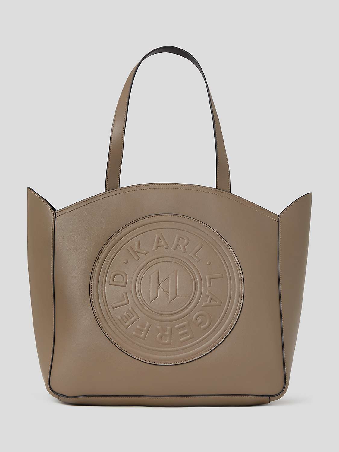 Buy KARL LAGERFELD K/Circle Embossed Large Leather Tote Bag, Dark Taupe Online at johnlewis.com