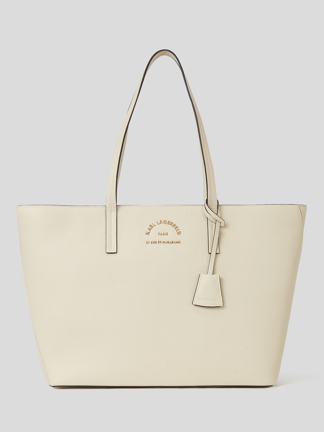 KARL LAGERFELD Rue St-Guillaume Large Tote Bag, Off White, One Size