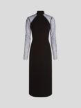 KARL LAGERFELD Long Sleeve Mesh Dress, 999 Black, 999 Black