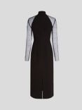 KARL LAGERFELD Long Sleeve Mesh Dress, 999 Black, 999 Black