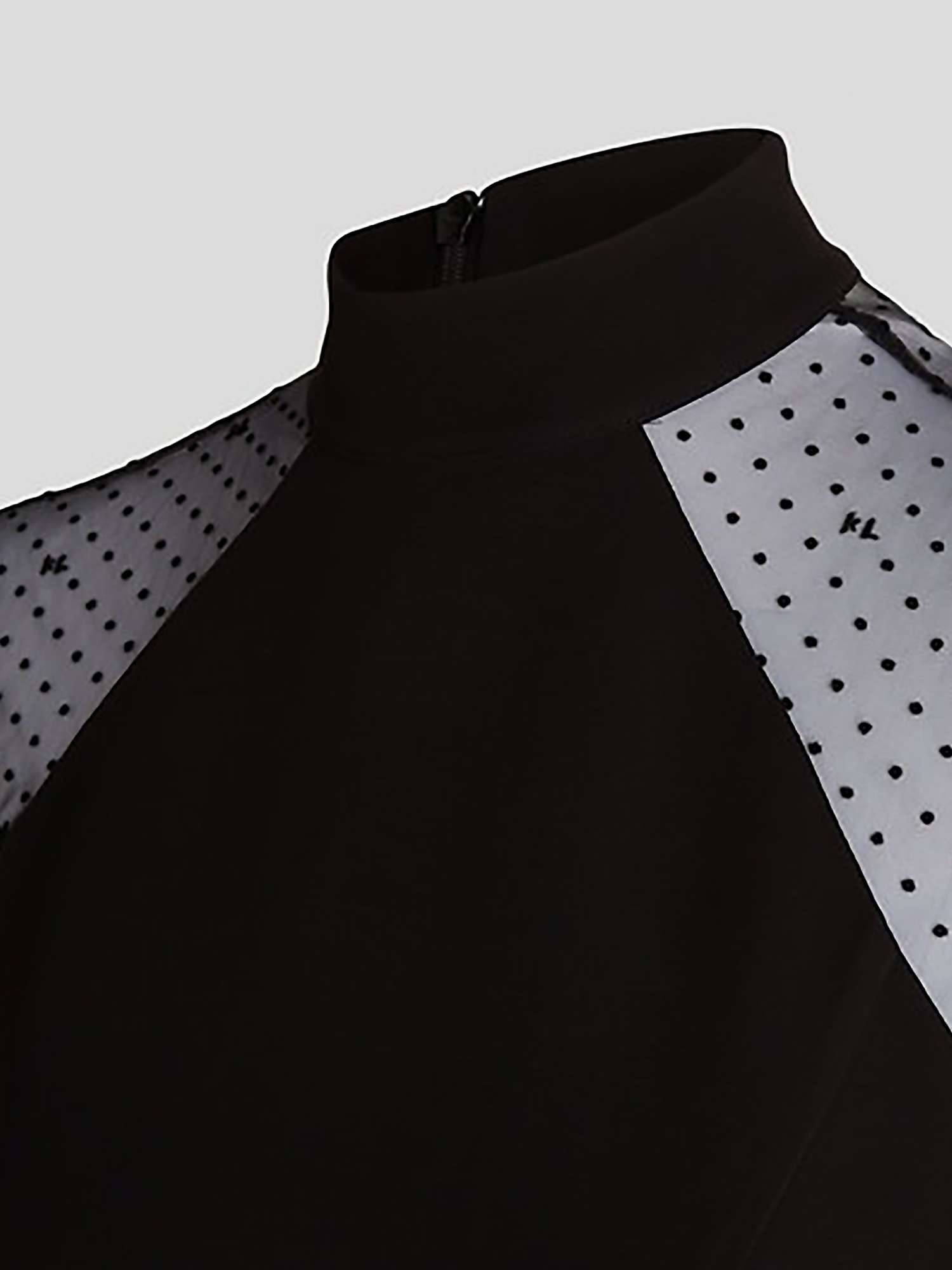 Buy KARL LAGERFELD Long Sleeve Mesh Dress, 999 Black Online at johnlewis.com