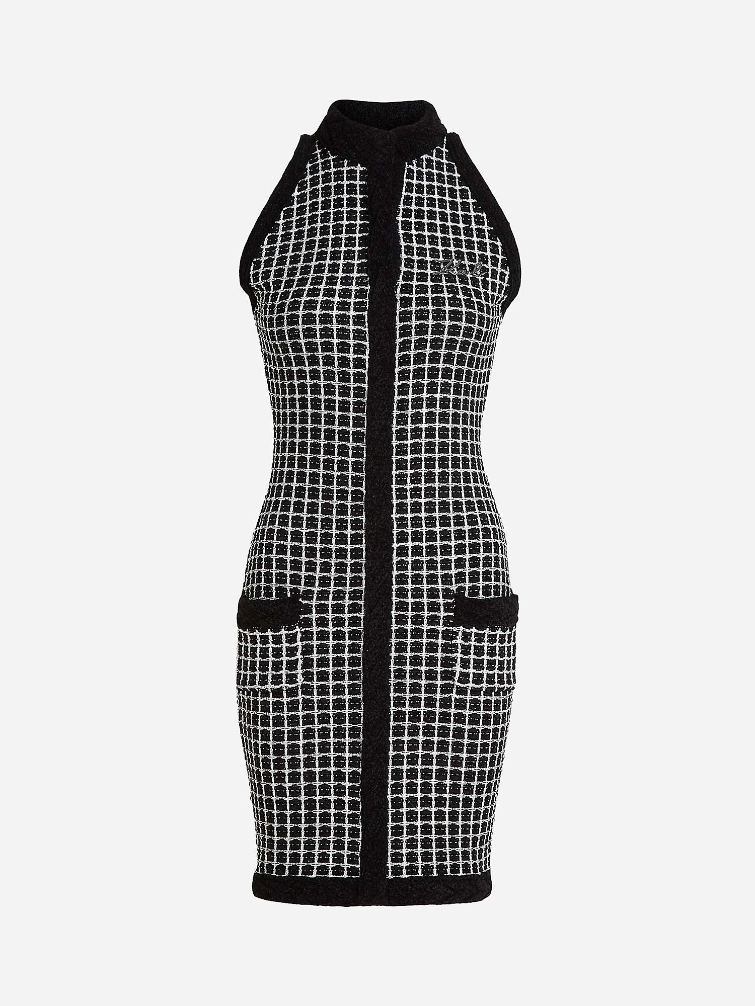 Buy KARL LAGERFELD Cotton Blend Knit Dress, 989 Black/Silver Online at johnlewis.com