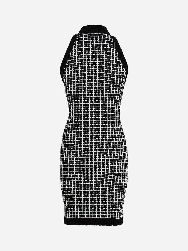 KARL LAGERFELD Cotton Blend Knit Dress, 989 Black/Silver