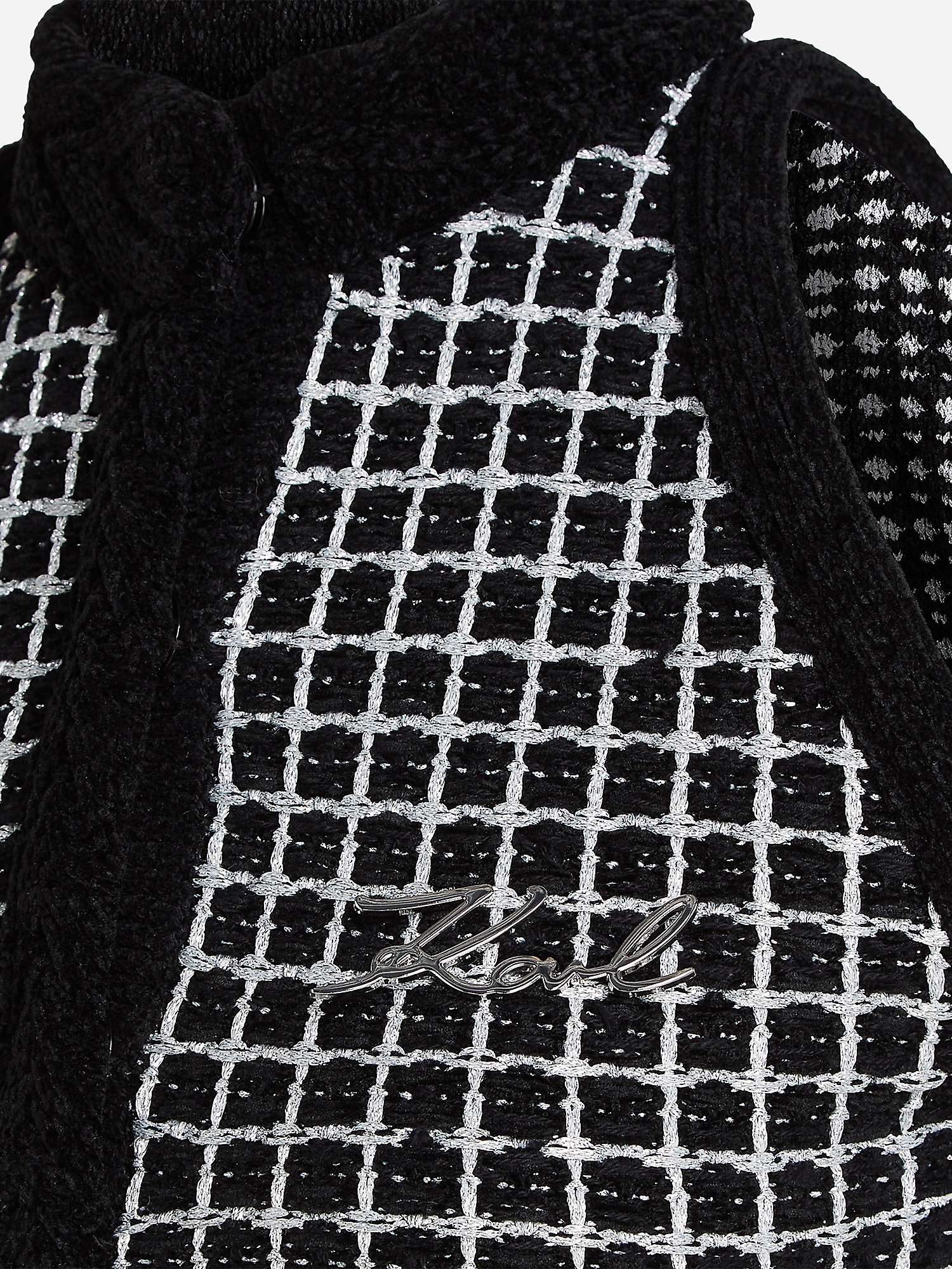 Buy KARL LAGERFELD Cotton Blend Knit Dress, 989 Black/Silver Online at johnlewis.com