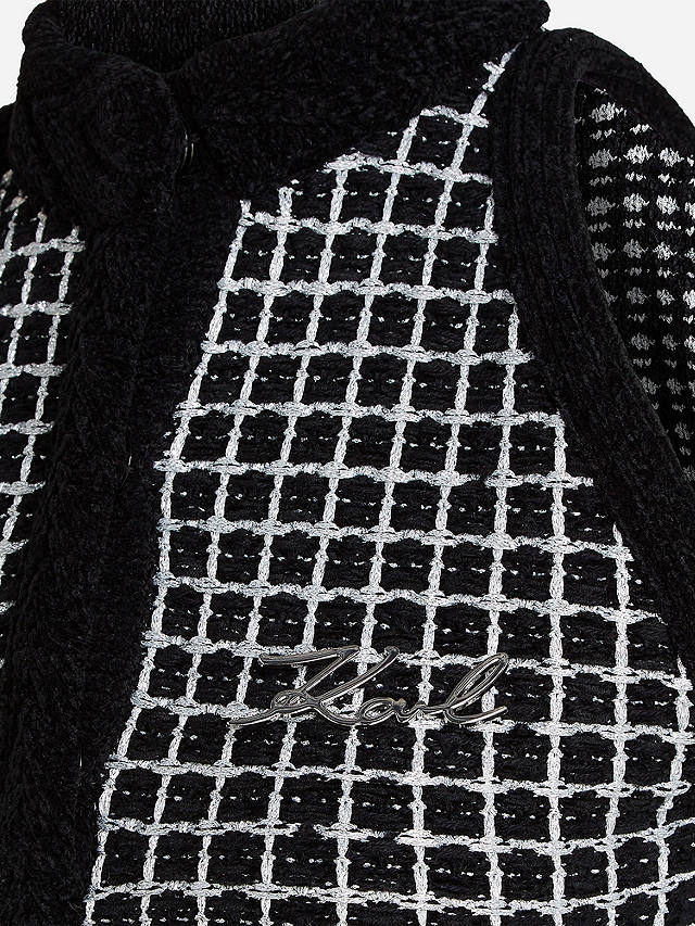 KARL LAGERFELD Cotton Blend Knit Dress, 989 Black/Silver