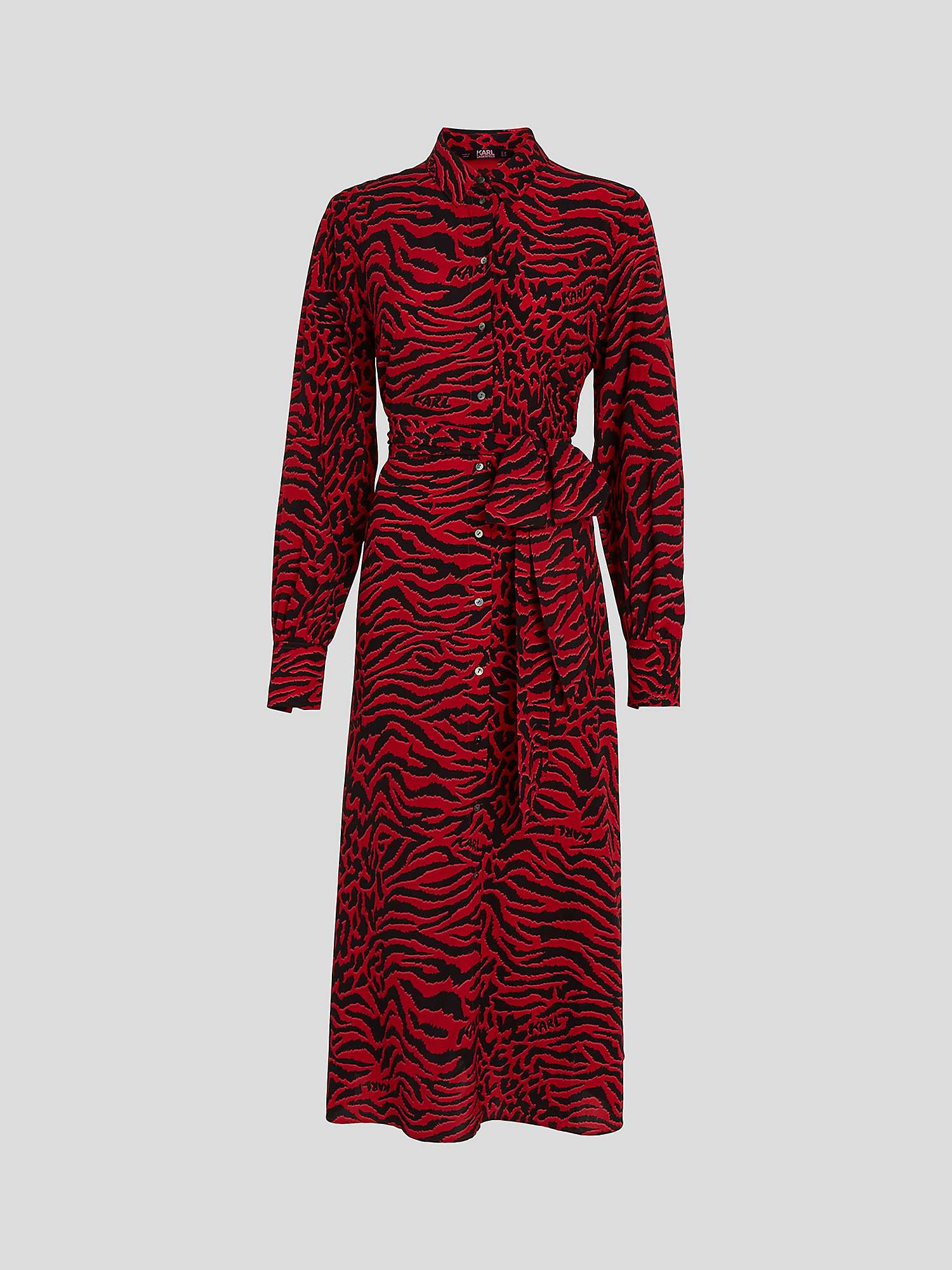 Buy KARL LAGERFELD Animal Shirt Dress, Red/Multi Online at johnlewis.com