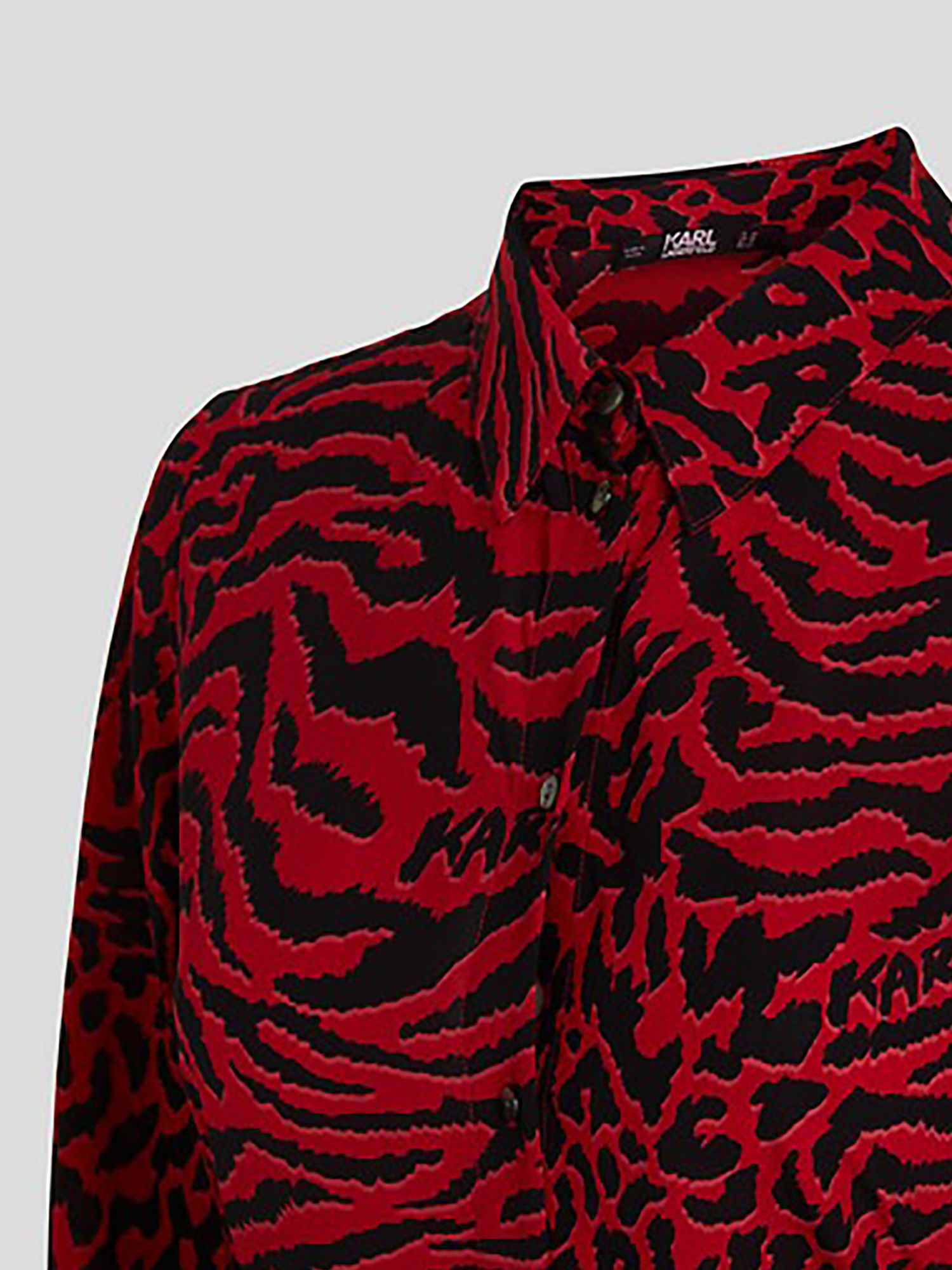 KARL LAGERFELD Animal Shirt Dress, Red/Multi, 6